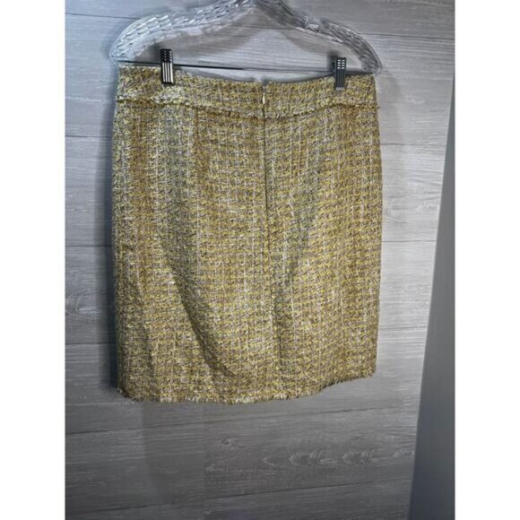 Ann Taylor Yellow Tweed Mini Skirt Size 10 - Picture 3 of 7